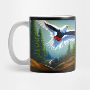 Majestic Thunder Bird Flying Over A Lush Forest Mug